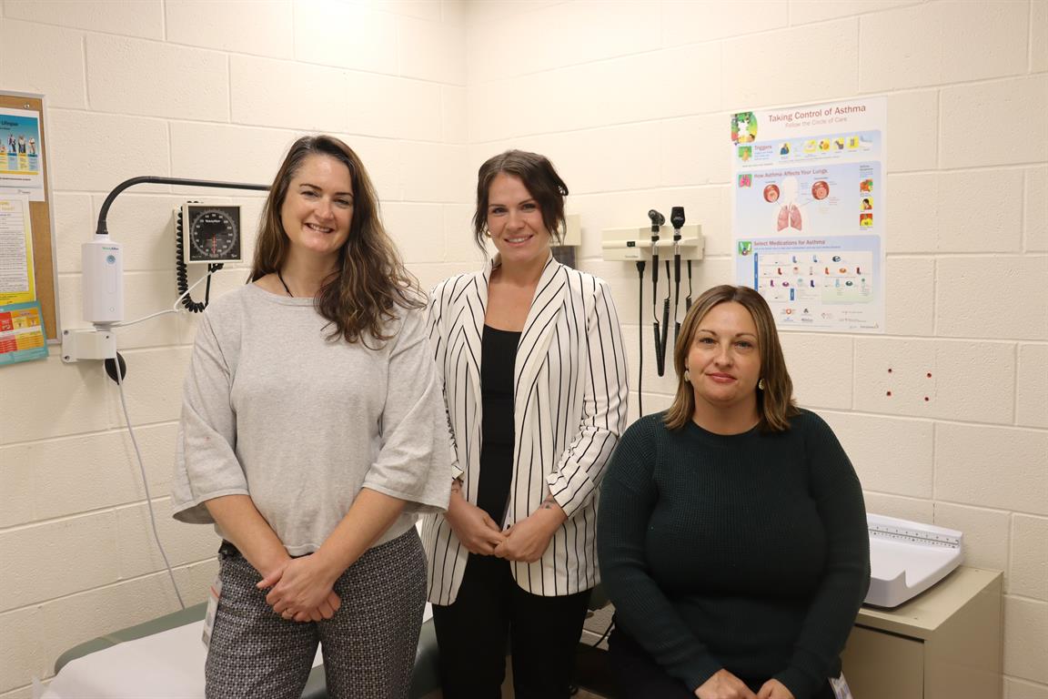Pictured here celebrating the launch of IVC are North Renfrew Family Health Team members Lauren Haggerty, NP, Allison Lepack, Vice President of Clinical Services and Chief Nursing Executive, and Nancy Hearn, RPN. 